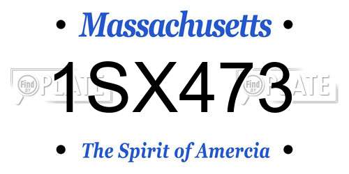 1SX473 Massachusetts License Plate