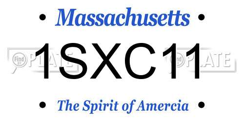 1SXC11 Massachusetts License Plate