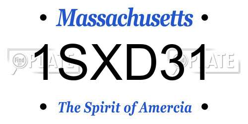 1SXD31 Massachusetts License Plate