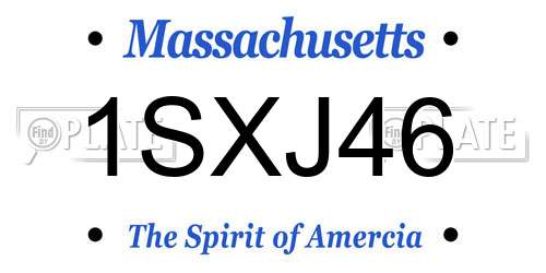1SXJ46 Massachusetts License Plate