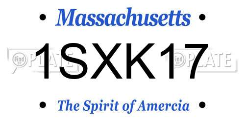 1SXK17 Massachusetts License Plate