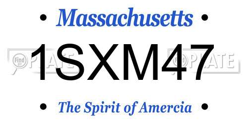 1SXM47 Massachusetts License Plate