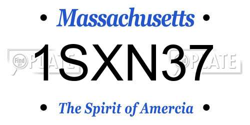 1SXN37 Massachusetts License Plate
