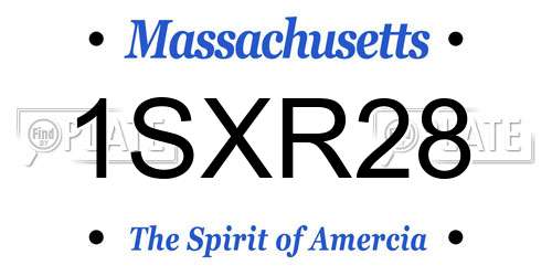 1SXR28 Massachusetts License Plate