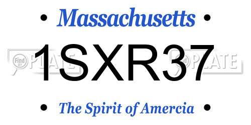 1SXR37 Massachusetts License Plate
