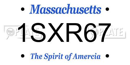 1SXR67 Massachusetts License Plate