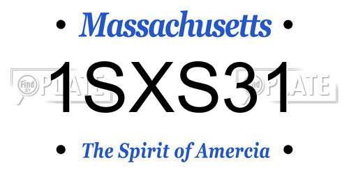 1SXS31 Massachusetts License Plate
