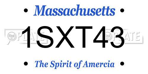 1SXT43 Massachusetts License Plate