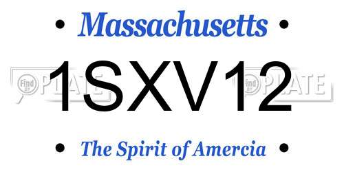 1SXV12 Massachusetts License Plate