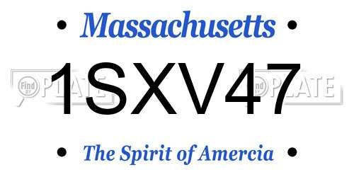 1SXV47 Massachusetts License Plate