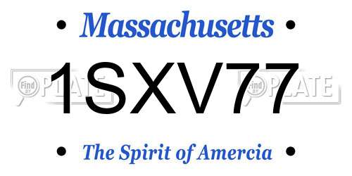 1SXV77 Massachusetts License Plate