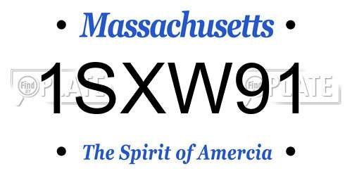1SXW91 Massachusetts License Plate