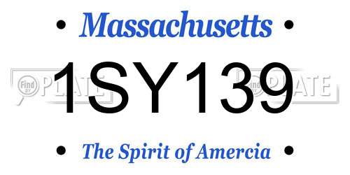 1SY139 Massachusetts License Plate