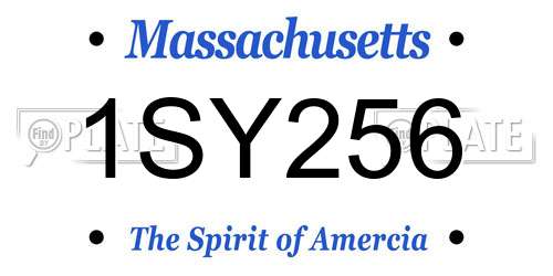 1SY256 Massachusetts License Plate
