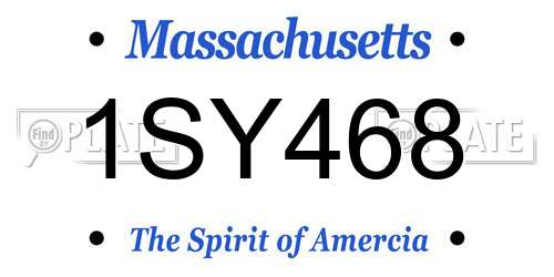 1SY468 Massachusetts License Plate