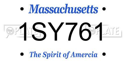 1SY761 Massachusetts License Plate
