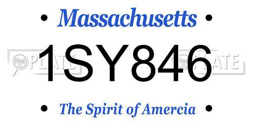 1SY846 Massachusetts License Plate