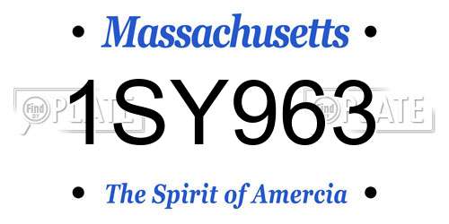 1SY963 Massachusetts License Plate