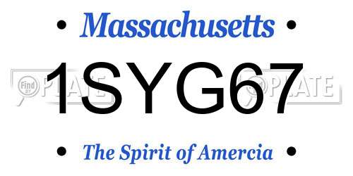 1SYG67 Massachusetts License Plate