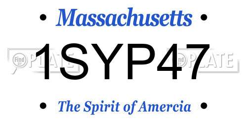 1SYP47 Massachusetts License Plate