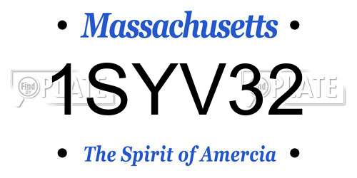 1SYV32 Massachusetts License Plate
