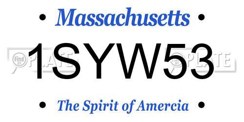 1SYW53 Massachusetts License Plate