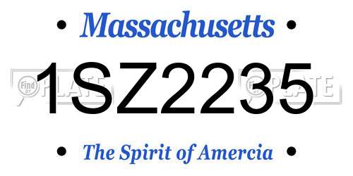 1SZ2235 Massachusetts License Plate