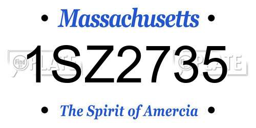 1SZ2735 Massachusetts License Plate