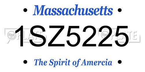 1SZ5225 Massachusetts License Plate