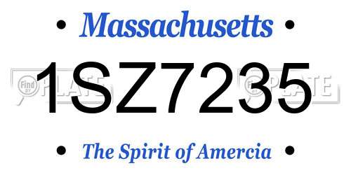 1SZ7235 Massachusetts License Plate