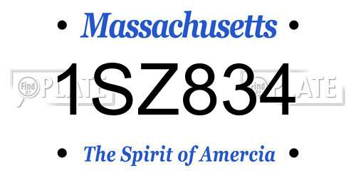 1SZ834 Massachusetts License Plate