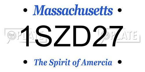 1SZD27 Massachusetts License Plate