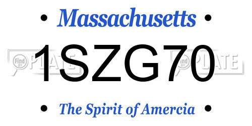 1SZG70 Massachusetts License Plate