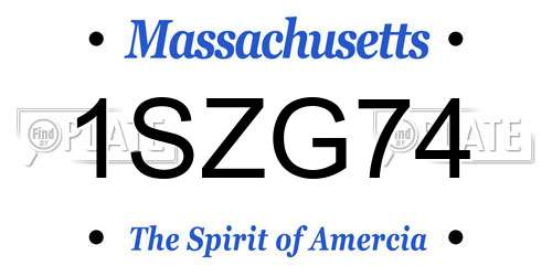 1SZG74 Massachusetts License Plate