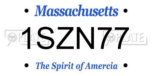 1SZN77 Massachusetts License Plate