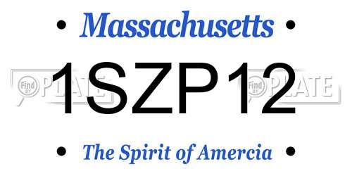 1SZP12 Massachusetts License Plate