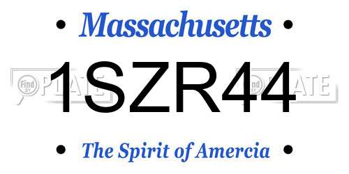 1SZR44 Massachusetts License Plate