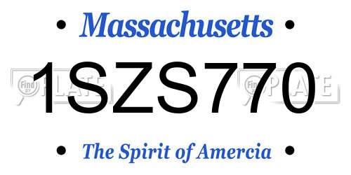 1SZS770 Massachusetts License Plate