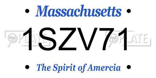 1SZV71 Massachusetts License Plate