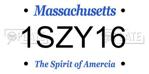 1SZY16 Massachusetts License Plate