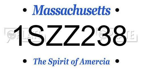 1SZZ238 Massachusetts License Plate