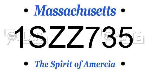 1SZZ735 Massachusetts License Plate