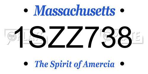 1SZZ738 Massachusetts License Plate