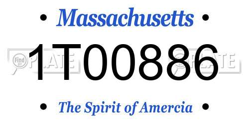 1T00886 Massachusetts License Plate