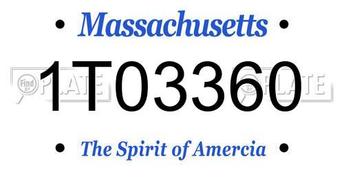 1T03360 Massachusetts License Plate