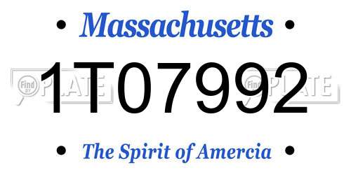 1T07992 Massachusetts License Plate