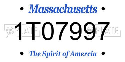 1T07997 Massachusetts License Plate