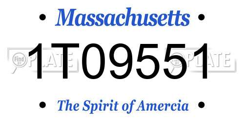 1T09551 Massachusetts License Plate