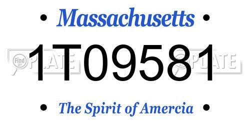 1T09581 Massachusetts License Plate