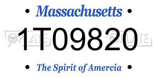 1T09820 Massachusetts License Plate